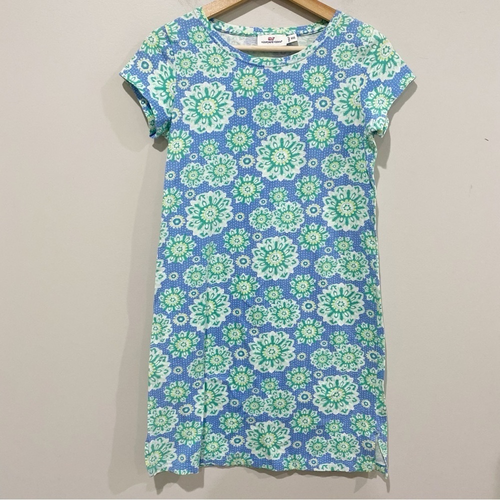 VINEYARD VINES Caribbean Floral Visit Tee Dress Preppy Coastal Casual Size XXS